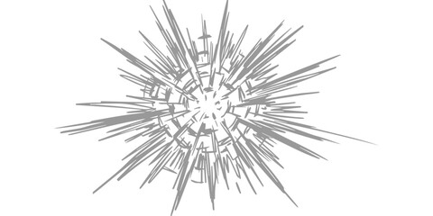 Abstract dynamic radial burst illustration with sharp lines conveying speed and impact in a monochrome graphic style. © GraphixEra