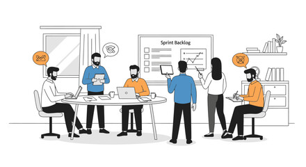 Group of People Working Together.