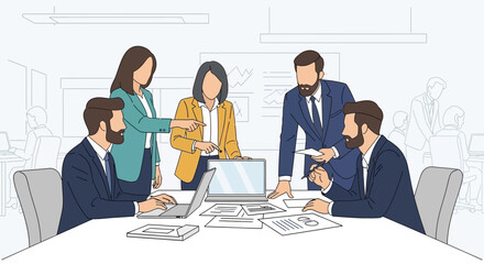 Business Professionals Discussing Project Details.