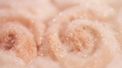 Fototapeta premium Dreamy swirls of sugared dough bathed in soft rose gold light evoke a sweet ethereal cloudscape
