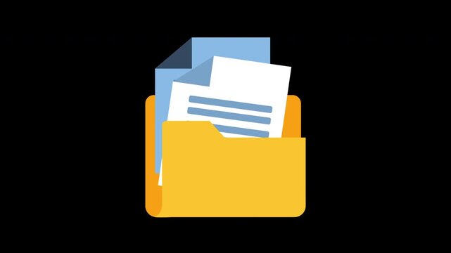 Animated of File Folder icon motion graphic animation. Business Document concept icon