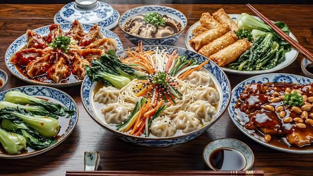 Chinese, Asian, noodle, dish, food, meal isolated on White Background