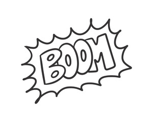 Hand drawn comic boom explosion speech bubble isolated on transparent background © Api Artworks