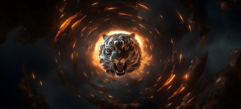 Astral vision liger meets cosmos ,generative AI