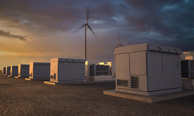 Fototapeta na wymiar DC Energy Storage System and Power Conversion System