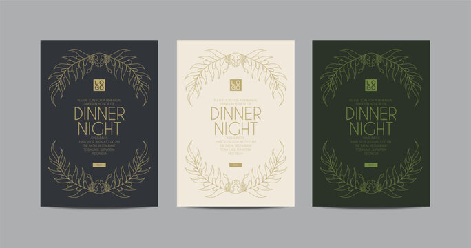 Floral Dinner Night Invitation Template