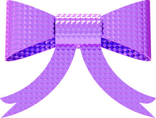 Purple Bow with Metallic Pattern 3D