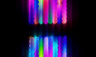 Abstract neon gradient background. Glass effect, neon lines.