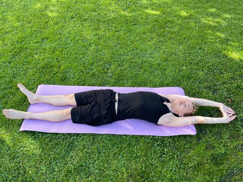 full body stretch outdoors