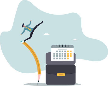 Flexible work schedule or challenge to overcome deadline or project timeline difficulty, project management or timetable.about a man and his life.