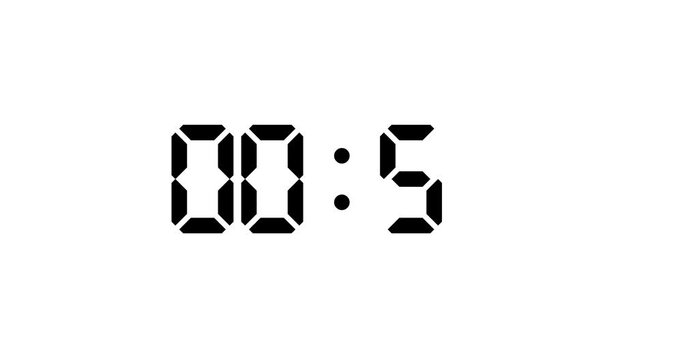 10 Seconds countdown, Day hour minute and second countdown timer, Countdown animation on black background, 10 to 0 Seconds counts
