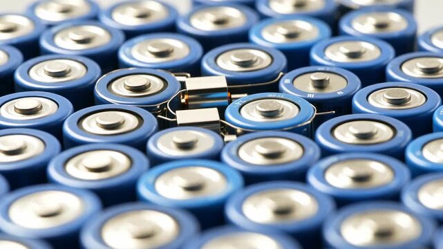 Electric vehicle battery technology with blue casing highlights rechargeable power, efficient energy storage, and innovation in sustainable transportation solutions for clean energy