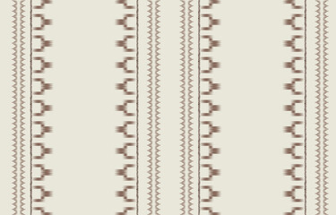 Obraz premium Ethnic ikat seamless pattern. hand drawn craftsmanship embroidery bohemian, abstract square geographic art fabric ikat textile material design for background,curtain,carpet,wallpaper,clothing,Batik.