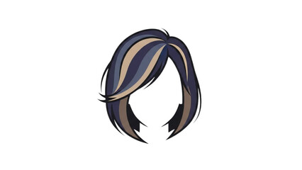 Obraz premium A stylized illustration of a person's hair viewed from the front