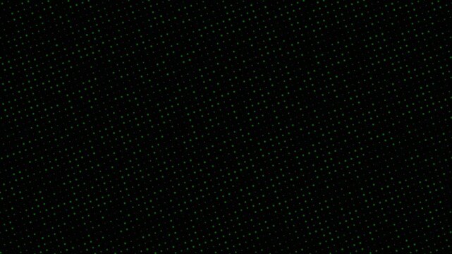 Dark image with a uniform green dotted grid across a black background, subtle and minimal with glow