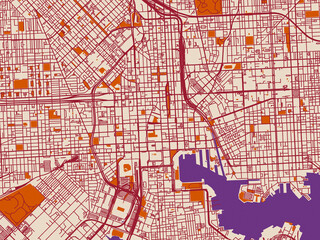 Obraz premium Baltimore Center, Maryland – street map