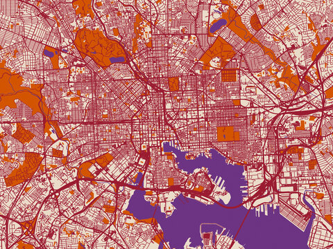 City grid layout map &mdash; Baltimore, Maryland