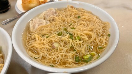 Dumplings noodle and soup