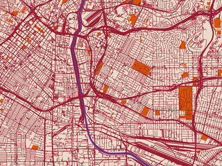 Obraz premium City plan map of Boyle Heights, California