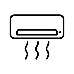 Air conditioner split system, linear icon. HVAC, cooling, climate control and home ventilation symbol. Line with editable stroke
