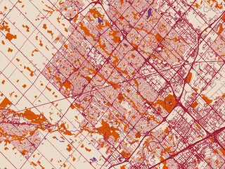 Obraz premium City plan map of Brampton, Ontario