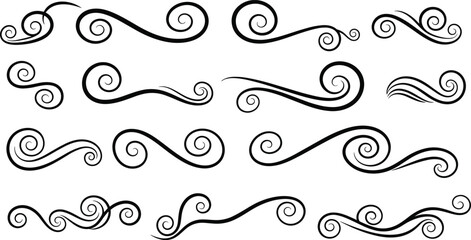 Fototapeta premium Black swirling lines and curls swirls