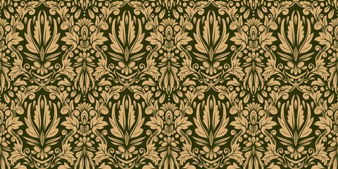 Damask Nature Pattern Background Illustration For Cover, Banner, Notes. Aesthetic Background. Damask Pattern Background. Seamless background. © Fikriya Pinky