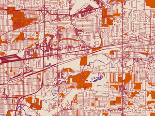 Fototapeta premium Cheektowaga, New York – urban map