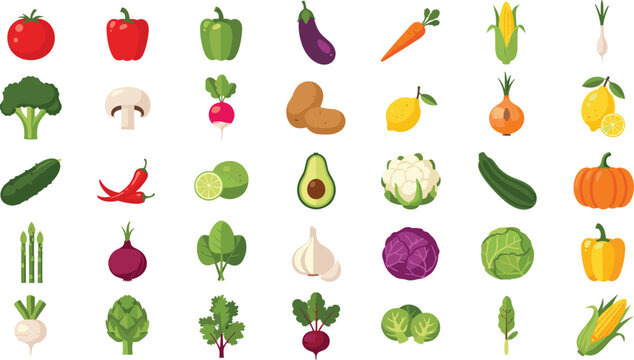 Vibrant colorful vegetables and fruits for healthy eating and recipes