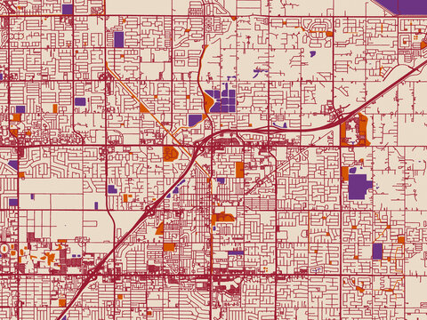 Street map of Clovis, California
