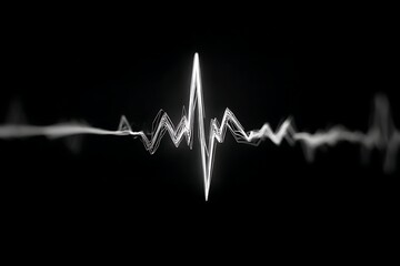 White heartbeat monitoring vital life signs on black