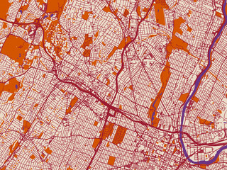 Fototapeta premium City layout map – East Orange (New jersey)