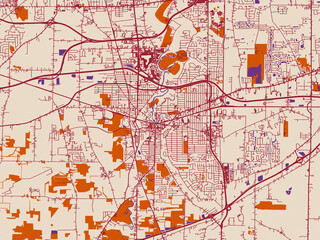 Naklejka premium Elyria, Ohio – city map