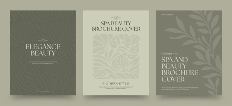 Beauty Brochure Cover Template for Med Spa Menu & Salon Lookbook in Elegant Natural & Organic Theme