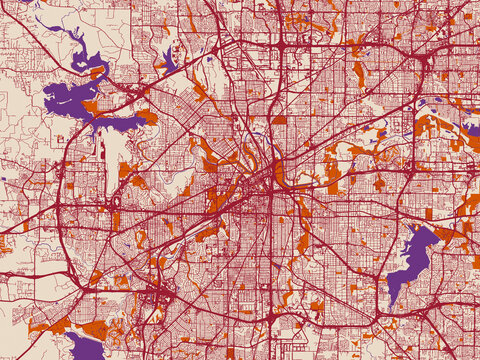 Fort Worth, Texas &ndash; street map