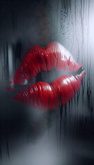 A lipstick kiss on a mirror, Ai generated image