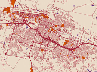 Obraz premium Killeen Texas city map poster