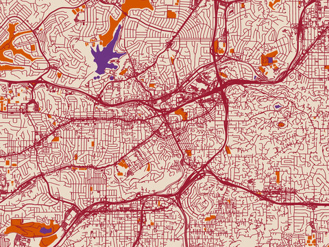 Urban map of La Mesa, California