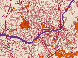 Obraz premium Urban grid map — Lawrence, Massachusetts