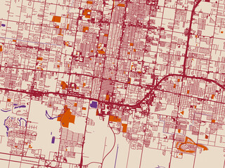 Naklejka premium City cartography of McAllen, Texas