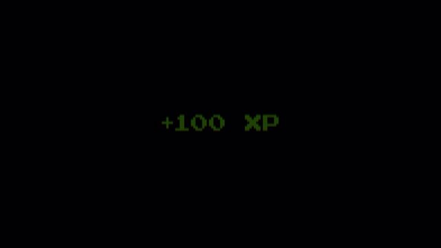8 Bit Retro Pixel Text Animation, Plus 100 XP Gaming Score  Pop-Up
