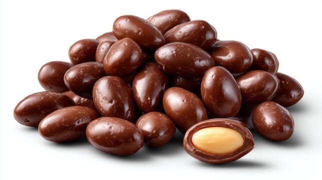 A pile of chocolate nuts with one nut missing