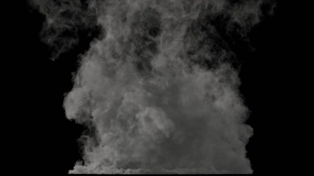 A birth of tornado, whirl, twister or whirlwind, isolated on black background, with alpha matte.