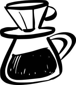 V60 Filter Coffee, Quirky Cafe And Bar Illustration