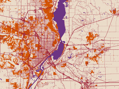 City map background &mdash; Peoria, Illinois