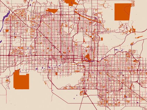 Street map of Phoenix, Arizona