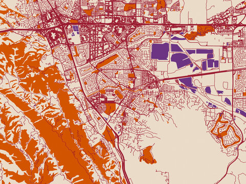 City map poster &mdash; Pleasanton, California