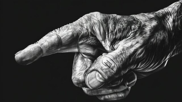 Video A black and white of a hand grasping an unknown item