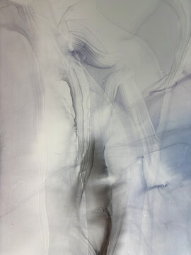 Abstract grey background with gold &mdash; black and white fluid art texture made with alcohol ink and golden potal. Beautiful gray natural art backdrop resembles marble, wing, aquarelle, water, splash.