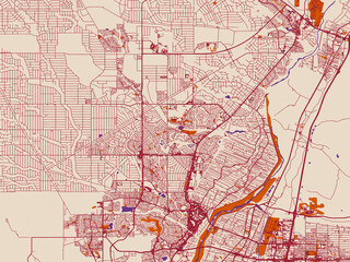 Obraz premium Urban planning style map of Rio Rancho, New Mexico